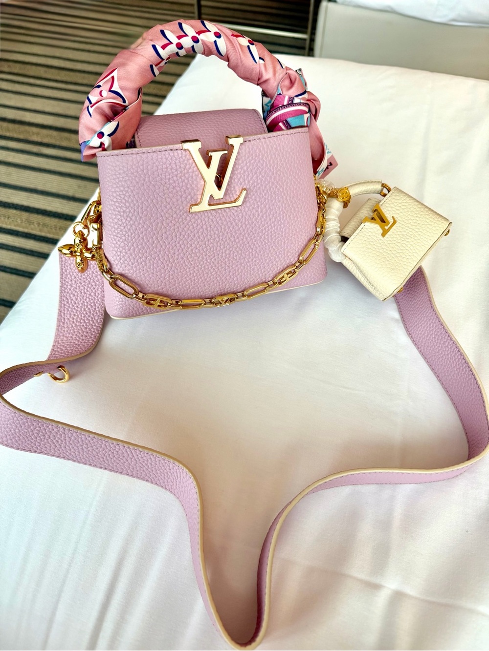 Louis Vuitton Lilac Mini Top-Handle Bag with Gold Hardware